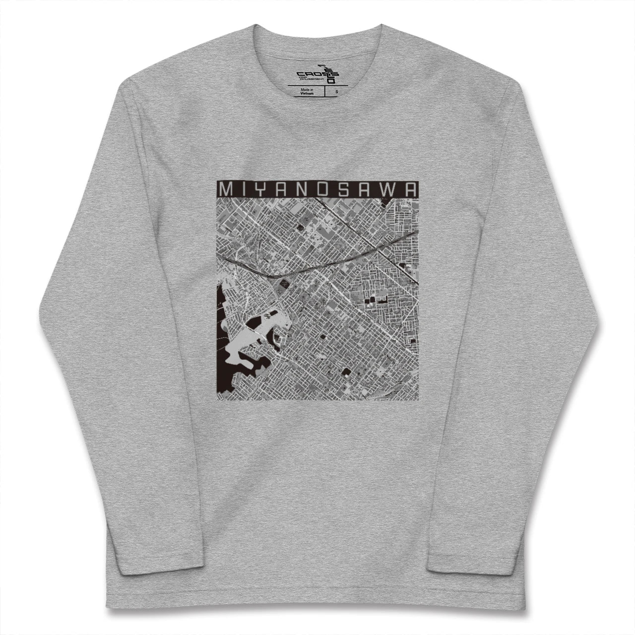 【宮の沢(北海道)】地図柄ロングスリーブTシャツ