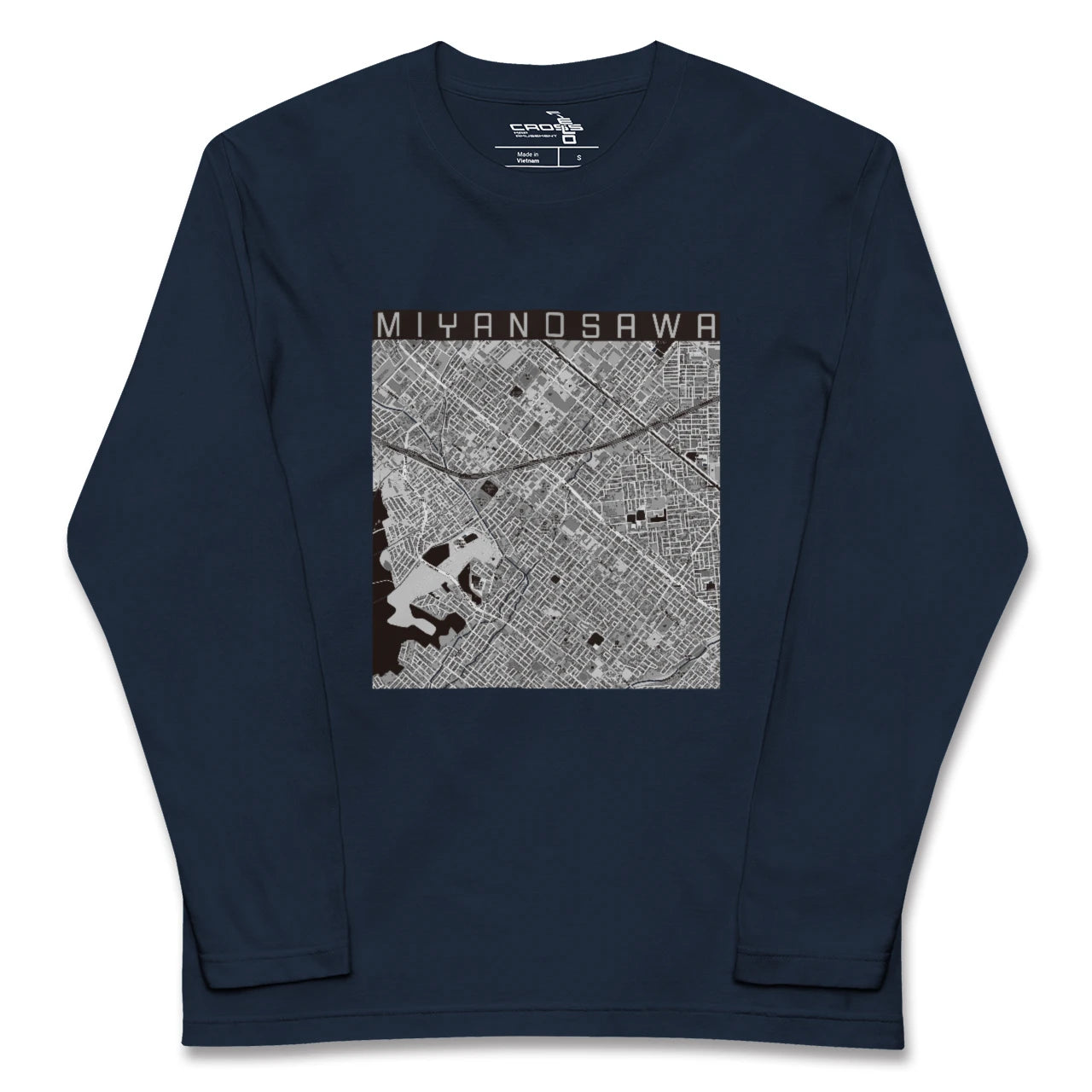 【宮の沢(北海道)】地図柄ロングスリーブTシャツ