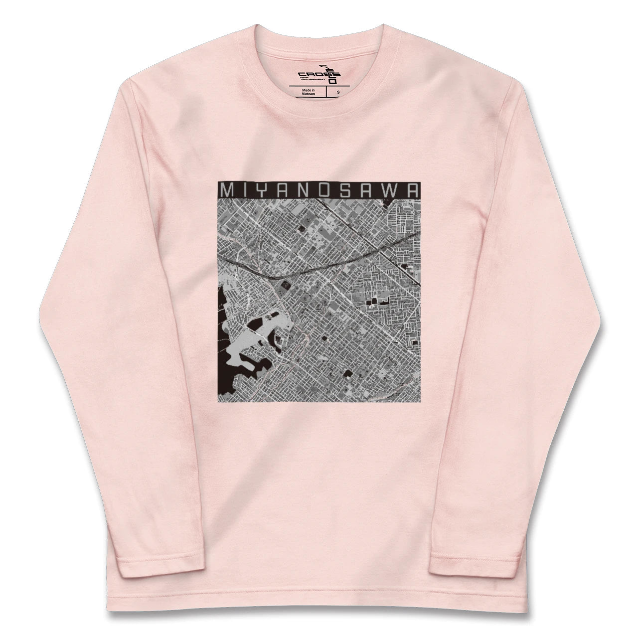 【宮の沢(北海道)】地図柄ロングスリーブTシャツ