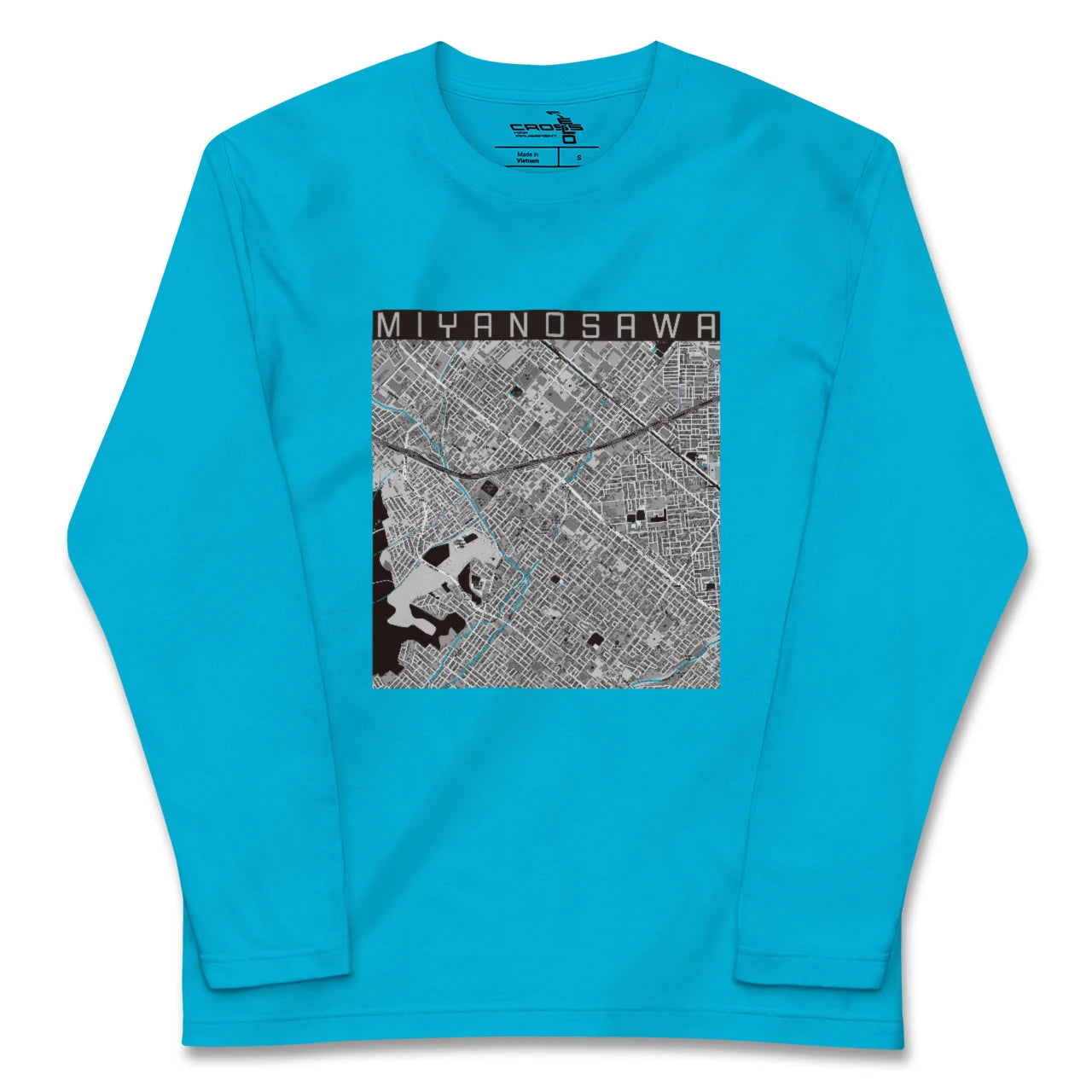 【宮の沢(北海道)】地図柄ロングスリーブTシャツ