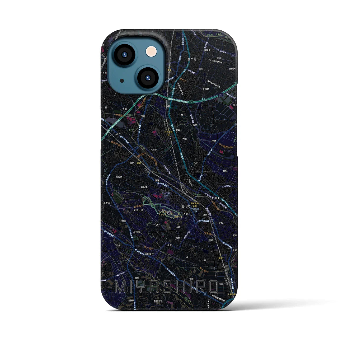 【宮代(埼玉県)】地図柄iPhoneケース(バックカバータイプ)