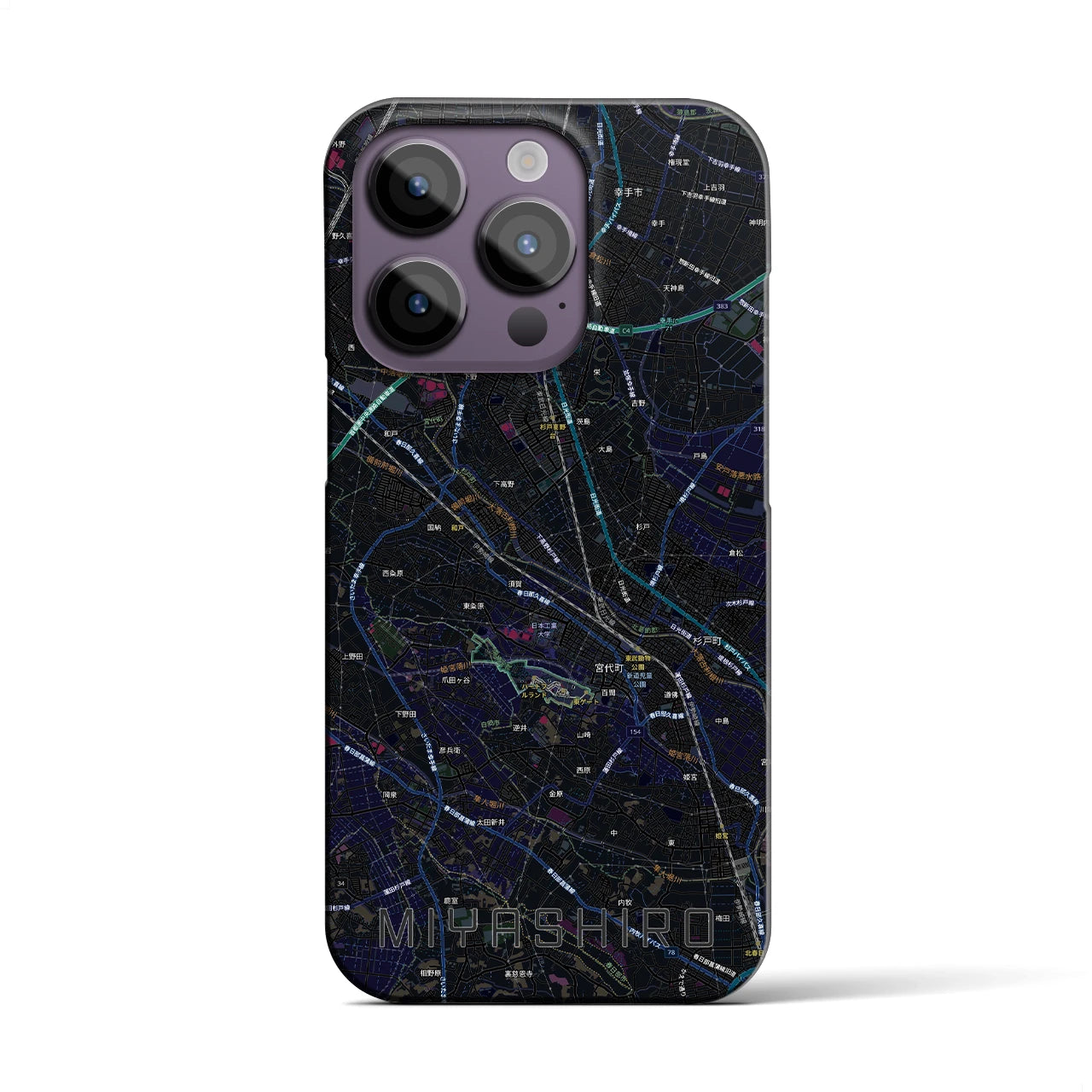 【宮代(埼玉県)】地図柄iPhoneケース(バックカバータイプ)