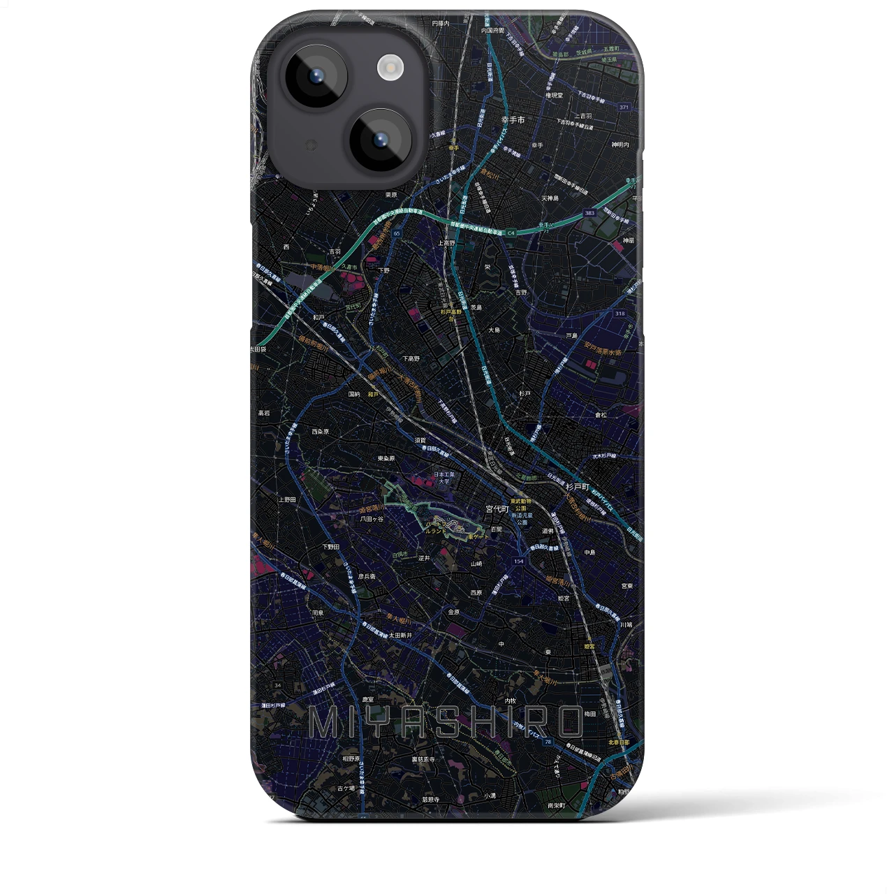 【宮代(埼玉県)】地図柄iPhoneケース(バックカバータイプ)