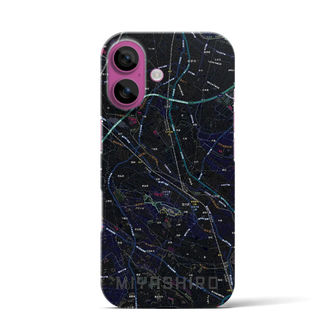 【宮代(埼玉県)】地図柄iPhoneケース(バックカバータイプ)
