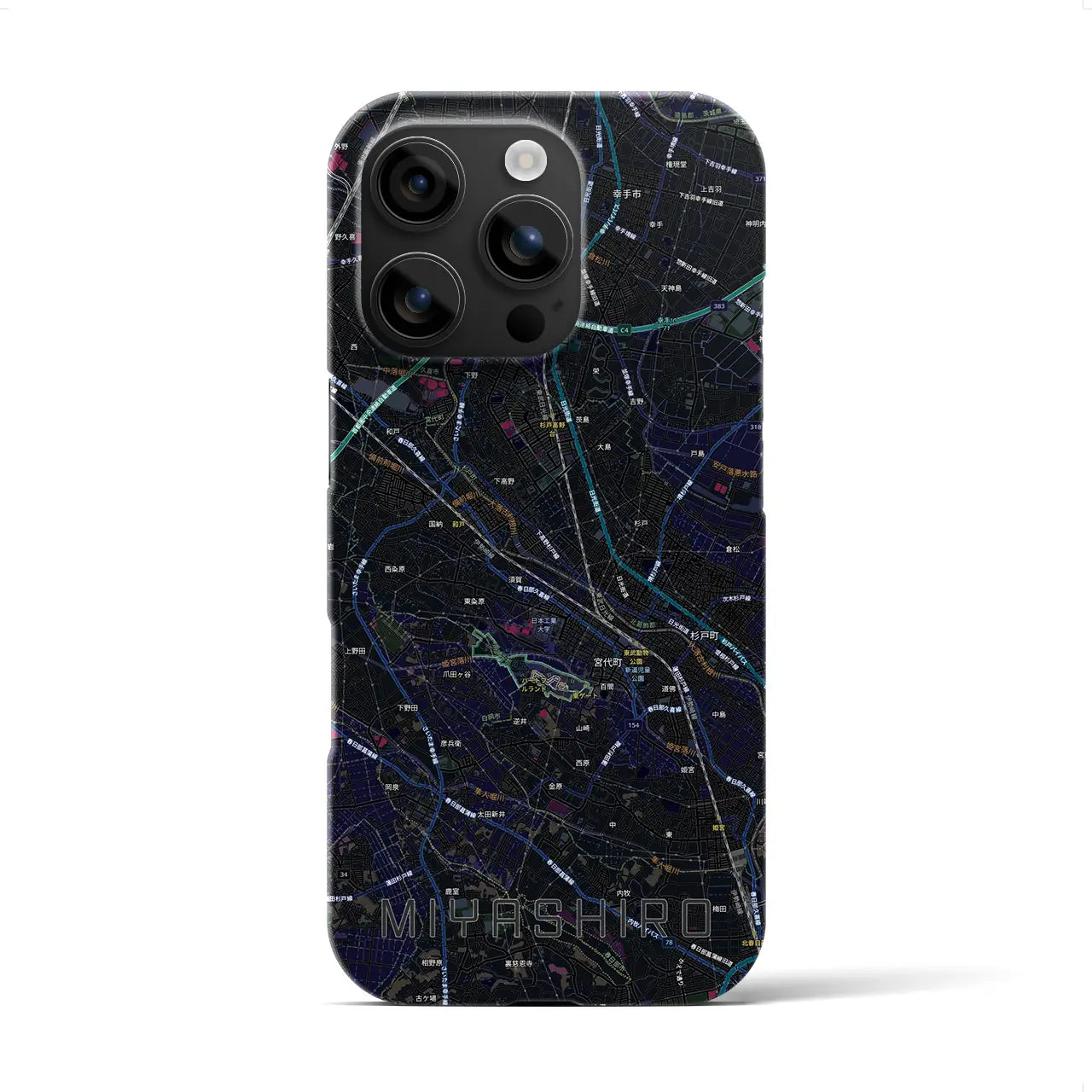 【宮代(埼玉県)】地図柄iPhoneケース(バックカバータイプ)