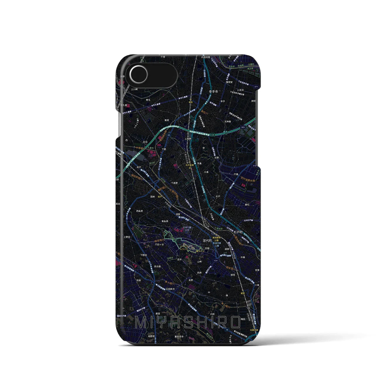 【宮代(埼玉県)】地図柄iPhoneケース(バックカバータイプ)