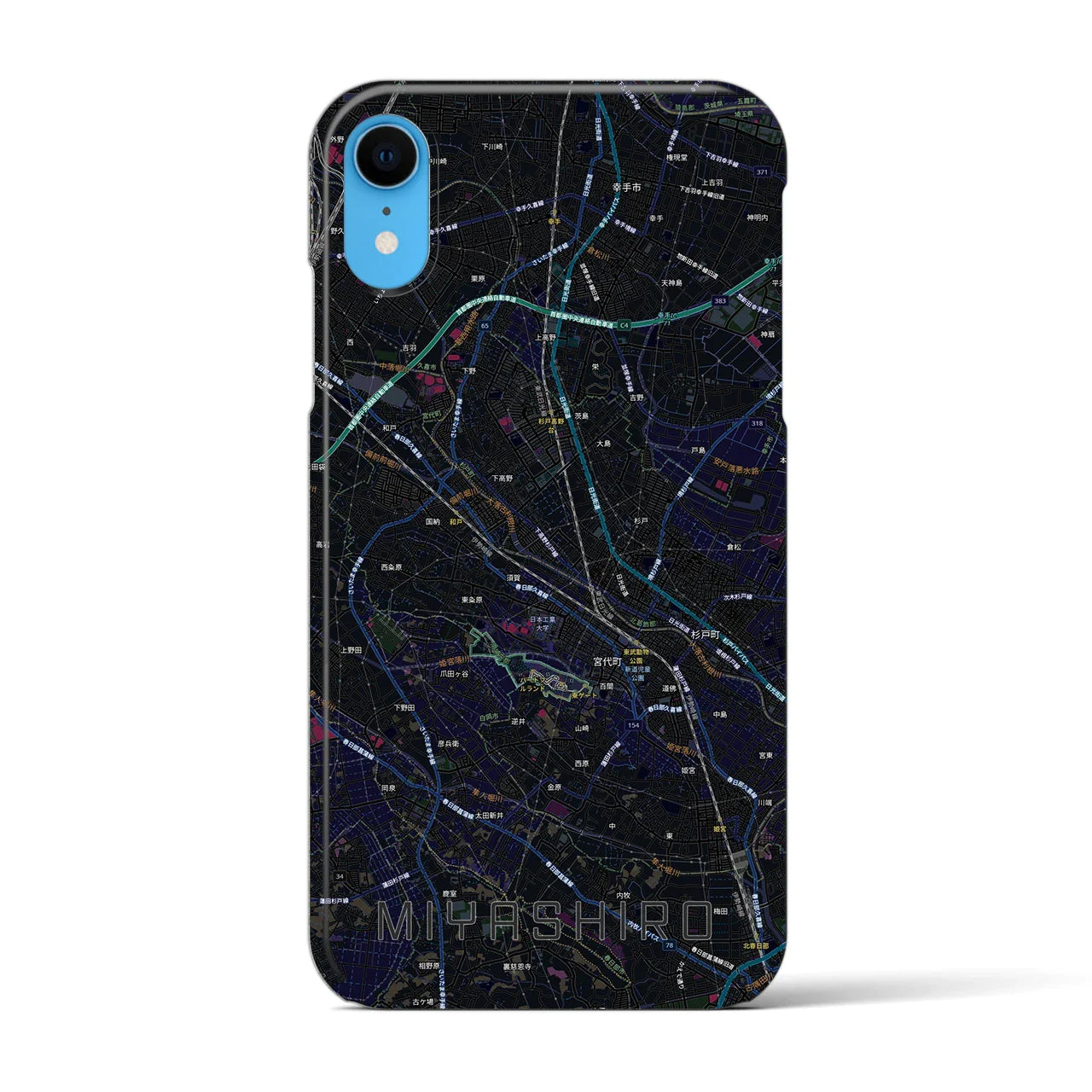 【宮代(埼玉県)】地図柄iPhoneケース(バックカバータイプ)