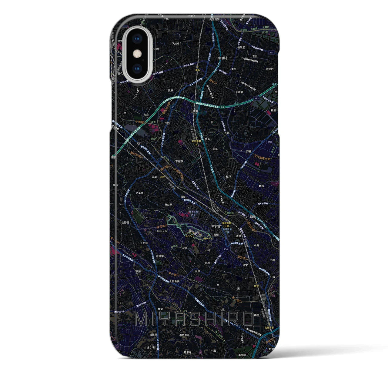 【宮代(埼玉県)】地図柄iPhoneケース(バックカバータイプ)