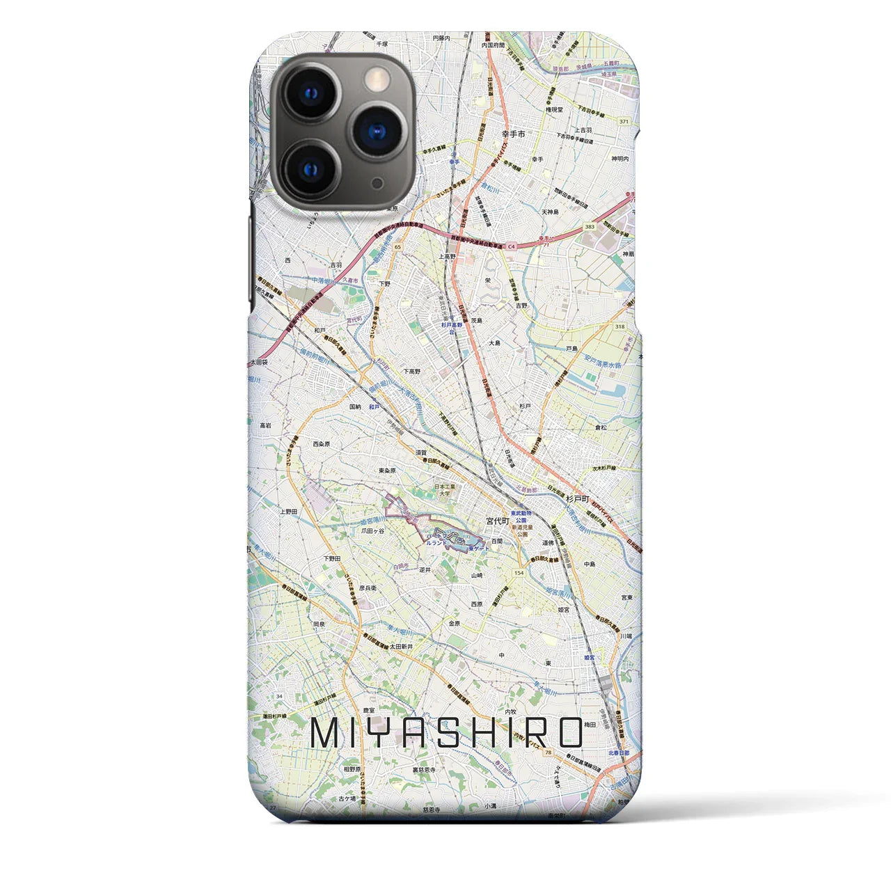 【宮代(埼玉県)】地図柄iPhoneケース(バックカバータイプ)