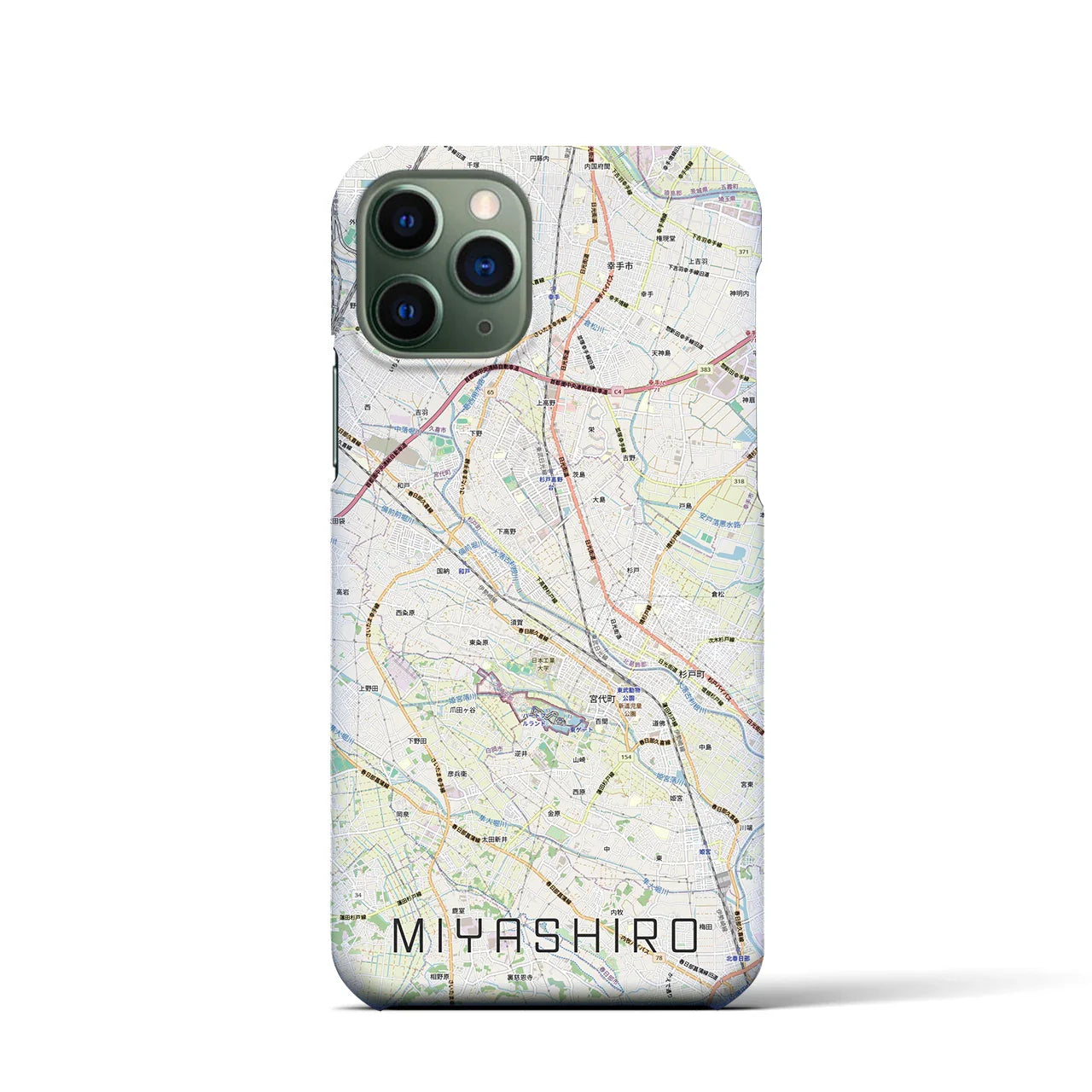 【宮代(埼玉県)】地図柄iPhoneケース(バックカバータイプ)