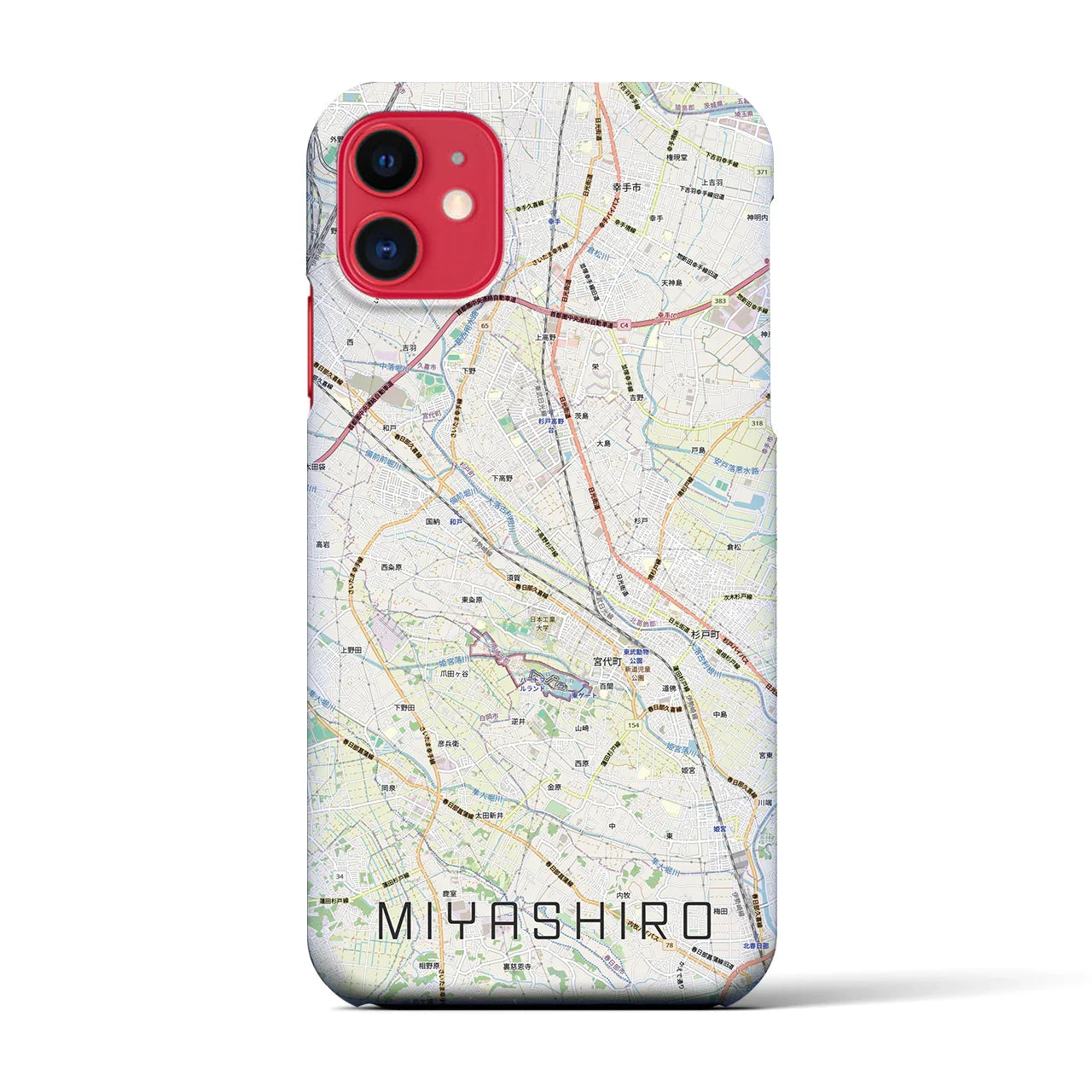 【宮代(埼玉県)】地図柄iPhoneケース(バックカバータイプ)