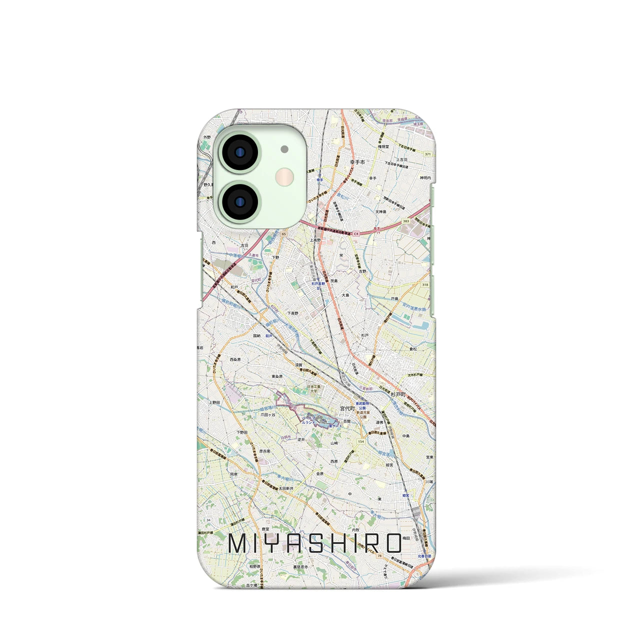 【宮代(埼玉県)】地図柄iPhoneケース(バックカバータイプ)