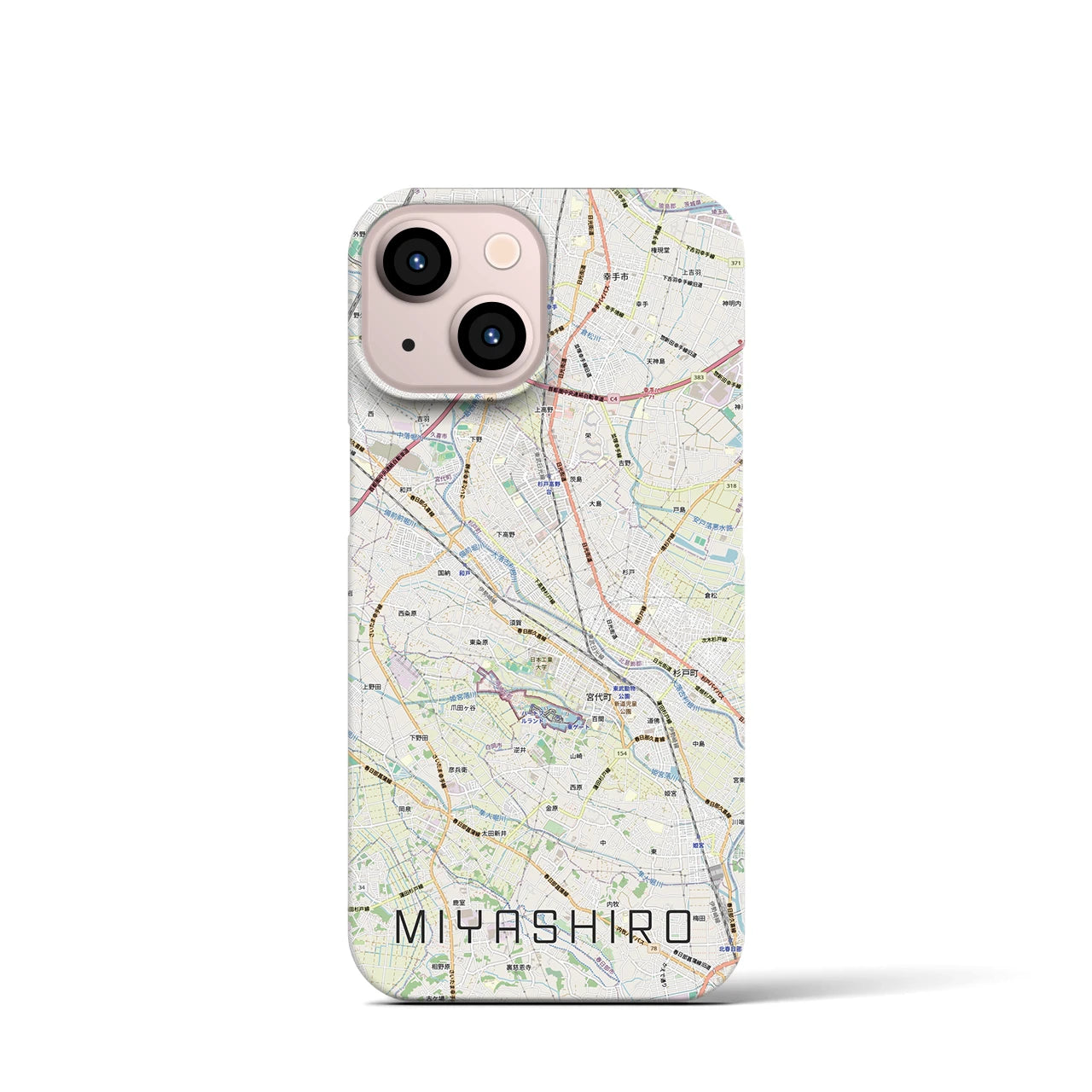 【宮代(埼玉県)】地図柄iPhoneケース(バックカバータイプ)