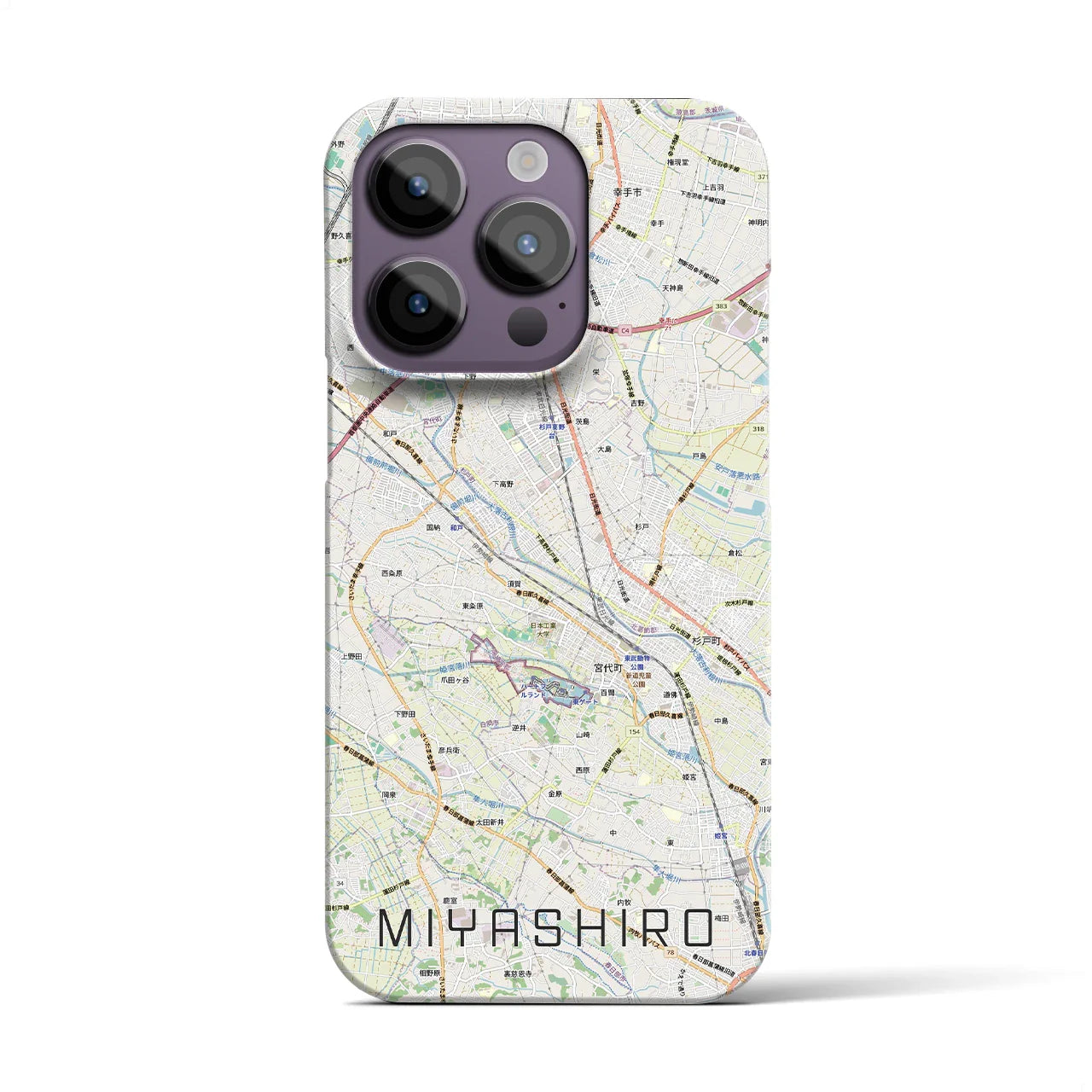 【宮代(埼玉県)】地図柄iPhoneケース(バックカバータイプ)