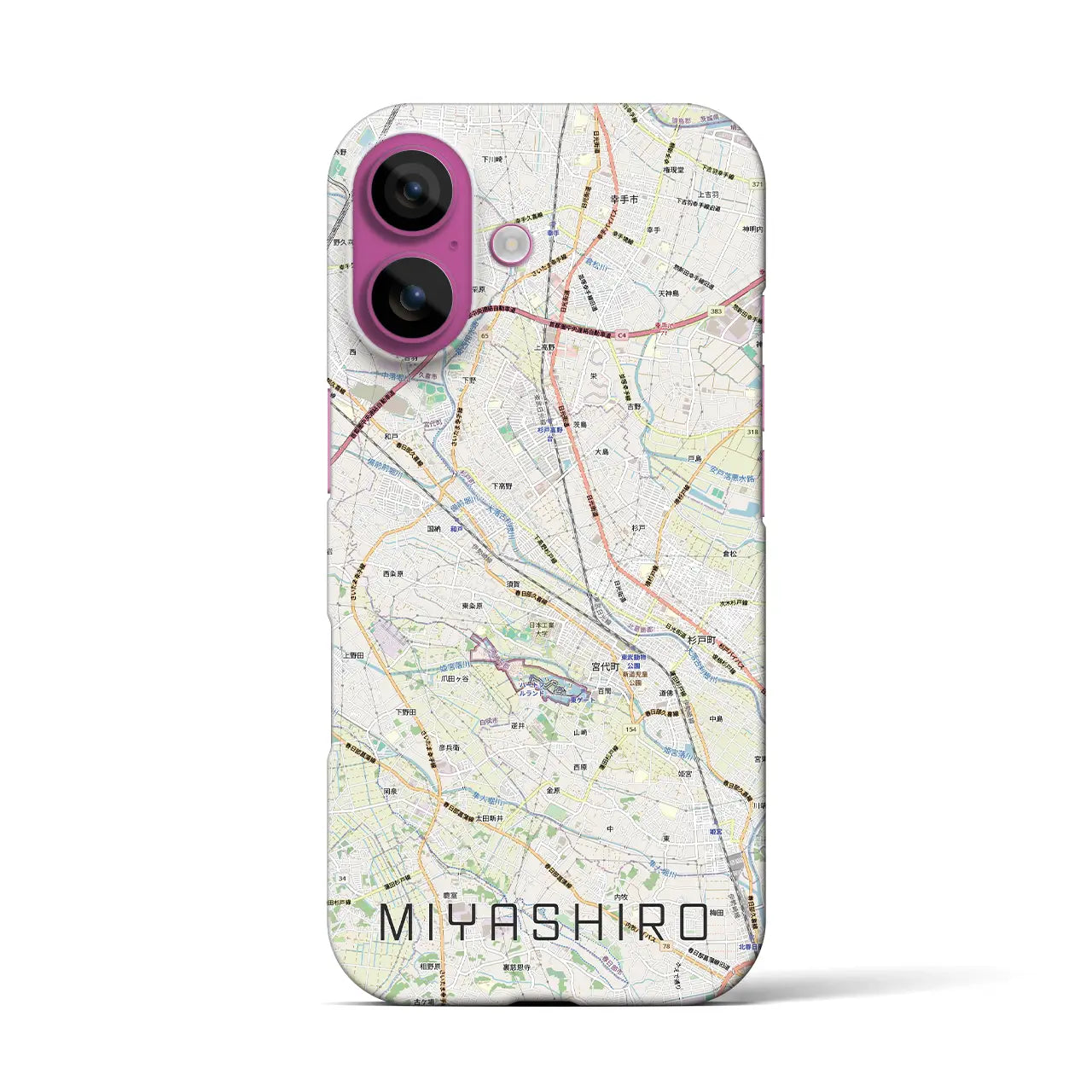 【宮代(埼玉県)】地図柄iPhoneケース(バックカバータイプ)