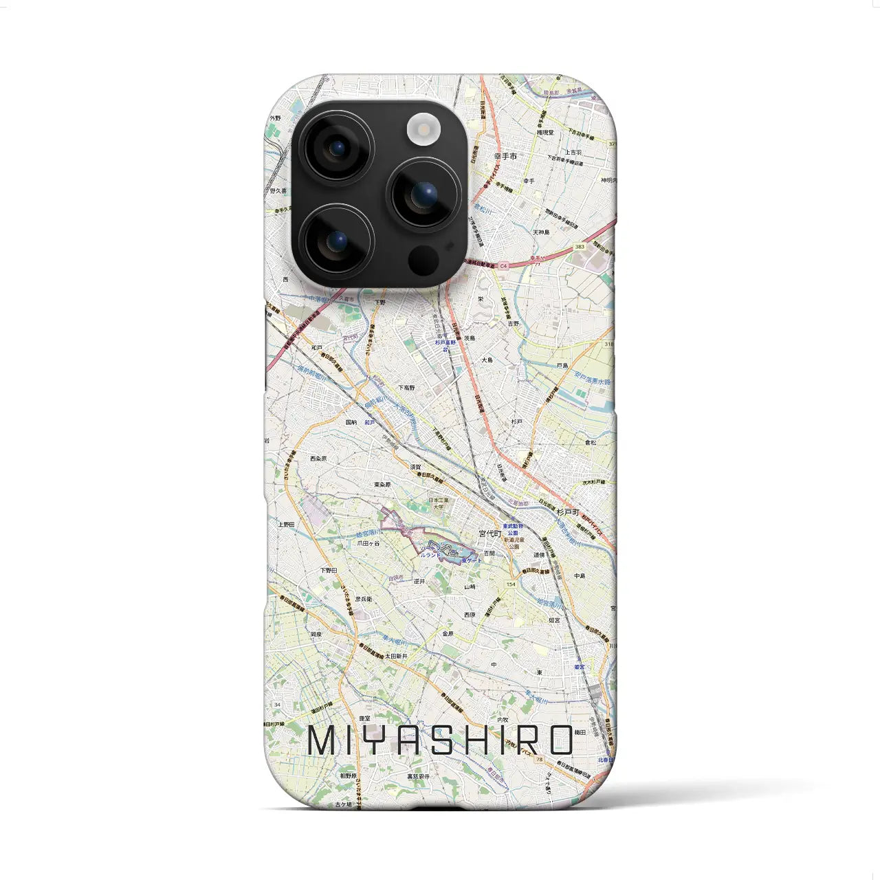 【宮代(埼玉県)】地図柄iPhoneケース(バックカバータイプ)