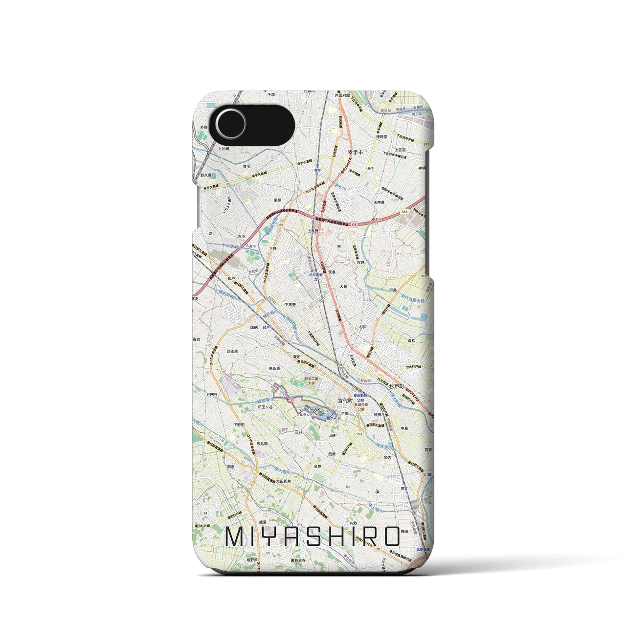 【宮代(埼玉県)】地図柄iPhoneケース(バックカバータイプ)