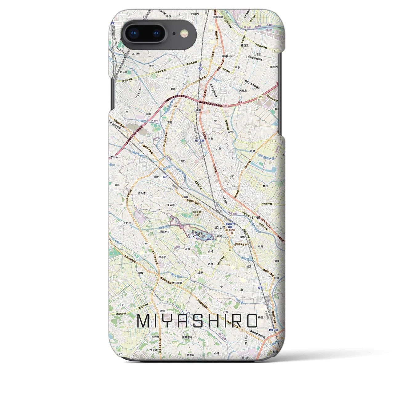 【宮代(埼玉県)】地図柄iPhoneケース(バックカバータイプ)