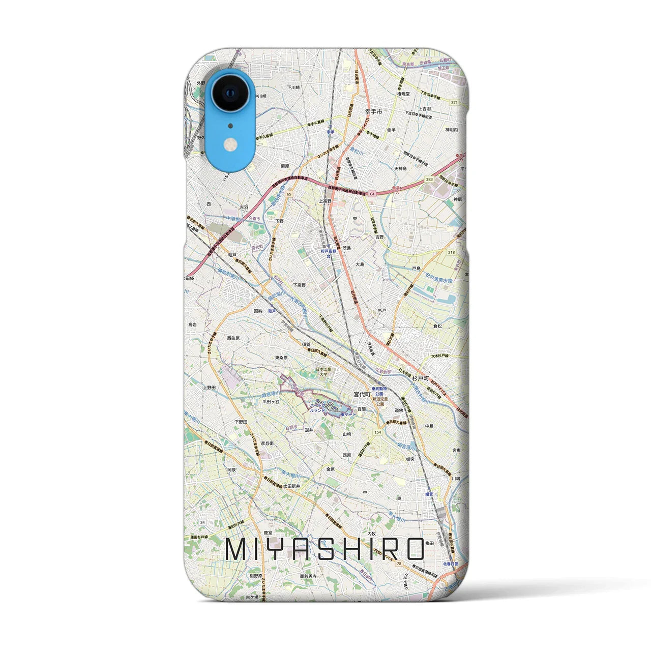 【宮代(埼玉県)】地図柄iPhoneケース(バックカバータイプ)