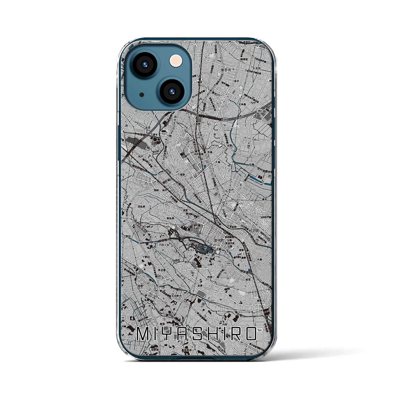 【宮代(埼玉県)】地図柄iPhoneケース(クリアタイプ)
