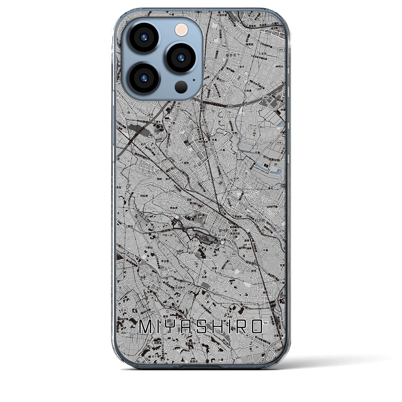 【宮代(埼玉県)】地図柄iPhoneケース(クリアタイプ)