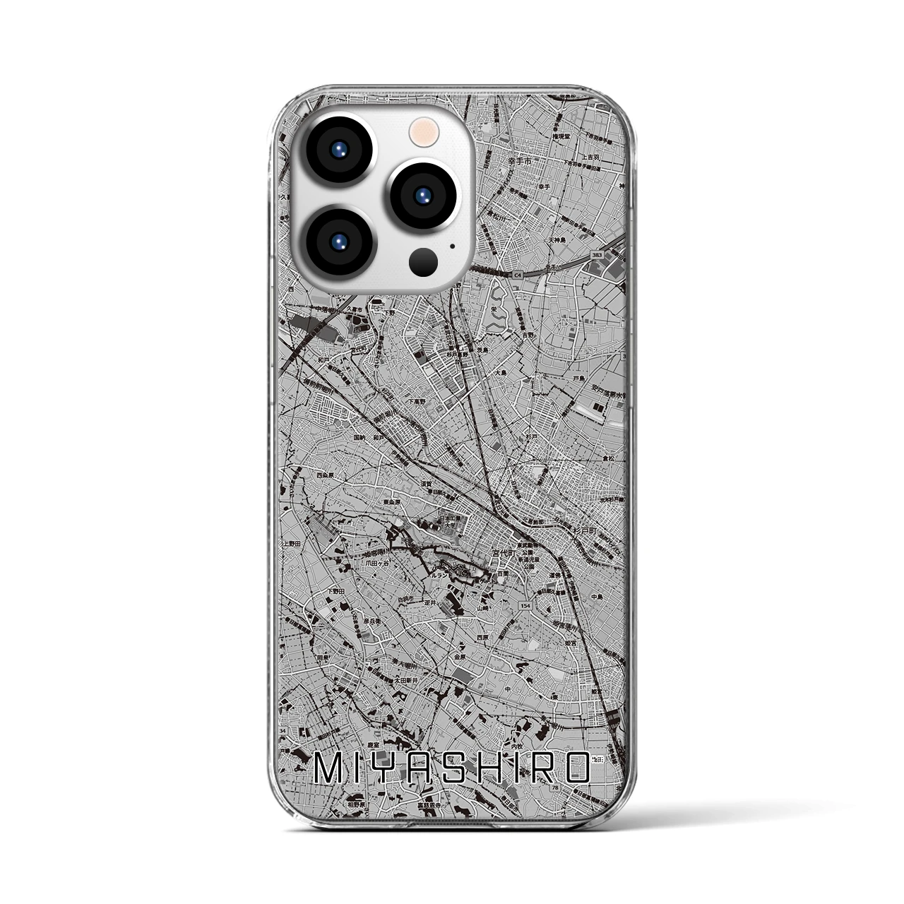 【宮代(埼玉県)】地図柄iPhoneケース(クリアタイプ)