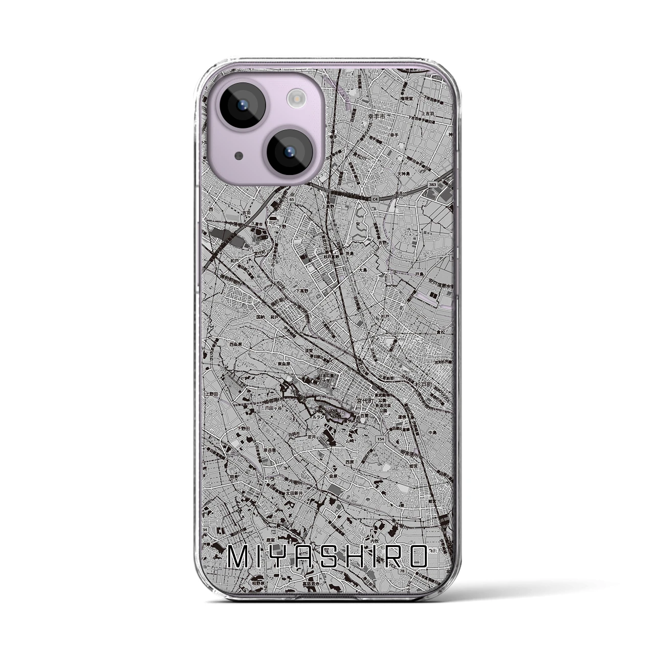 【宮代(埼玉県)】地図柄iPhoneケース(クリアタイプ)