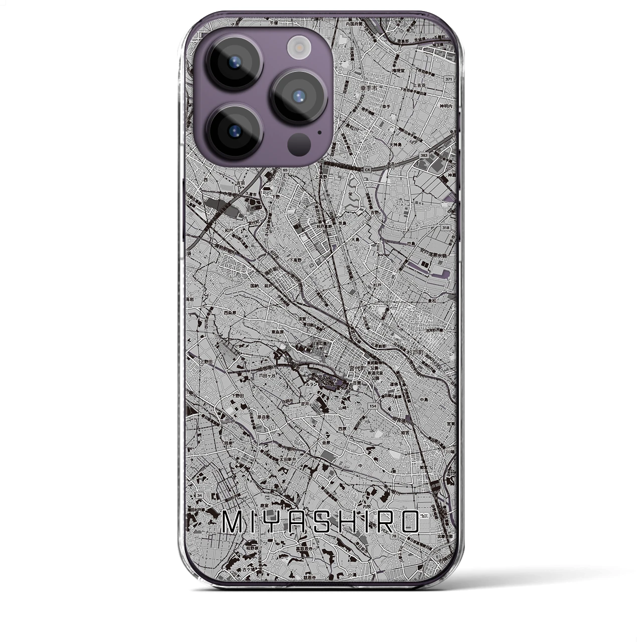 【宮代(埼玉県)】地図柄iPhoneケース(クリアタイプ)