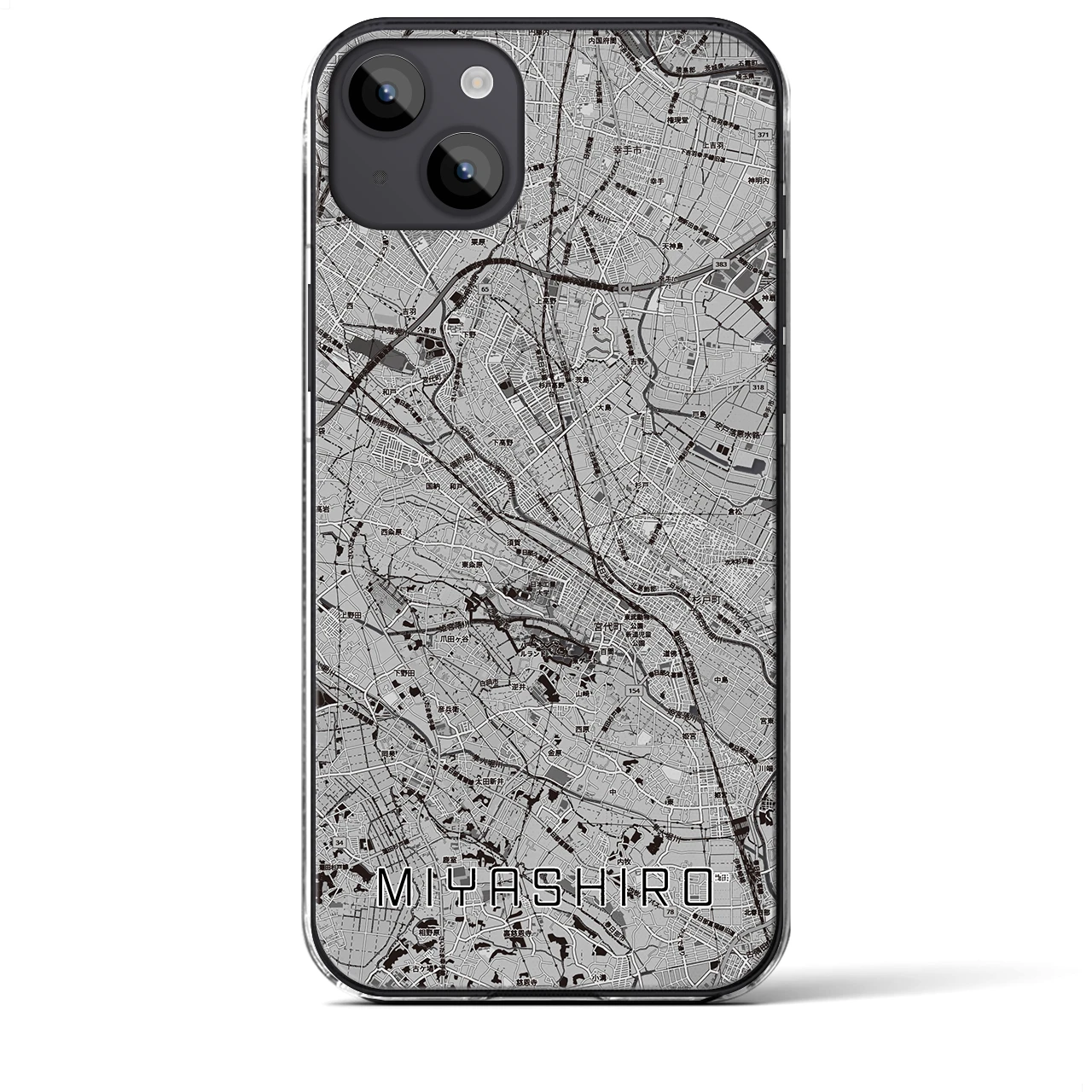【宮代(埼玉県)】地図柄iPhoneケース(クリアタイプ)
