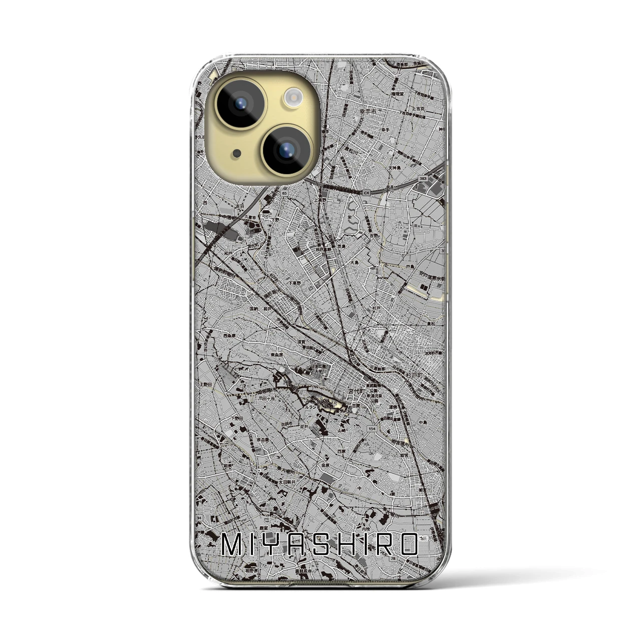 【宮代(埼玉県)】地図柄iPhoneケース(クリアタイプ)