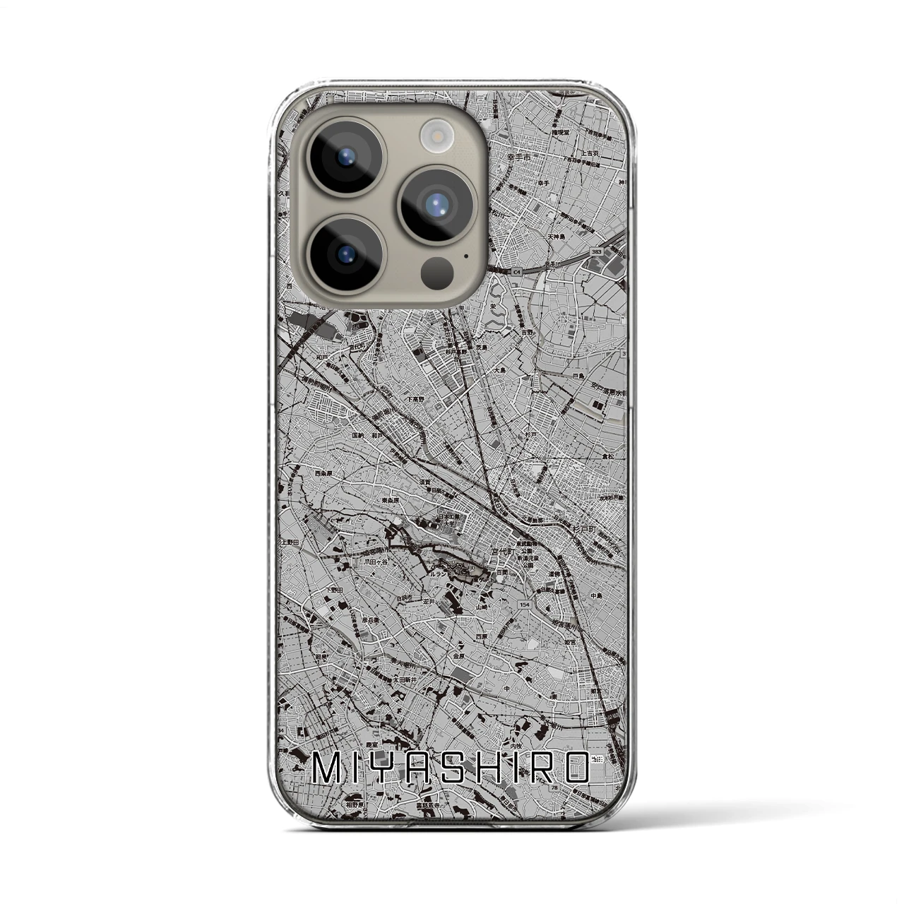 【宮代(埼玉県)】地図柄iPhoneケース(クリアタイプ)