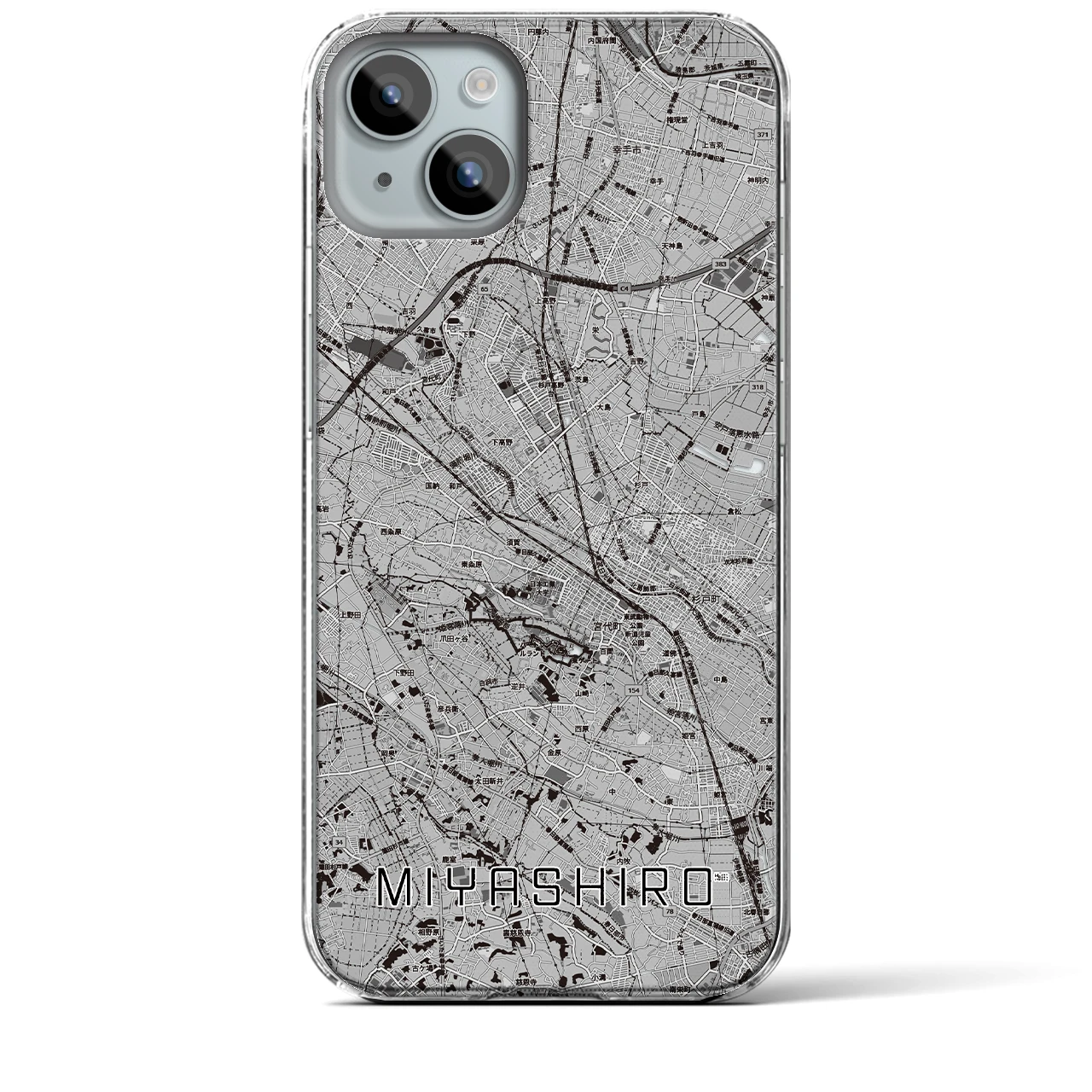 【宮代(埼玉県)】地図柄iPhoneケース(クリアタイプ)