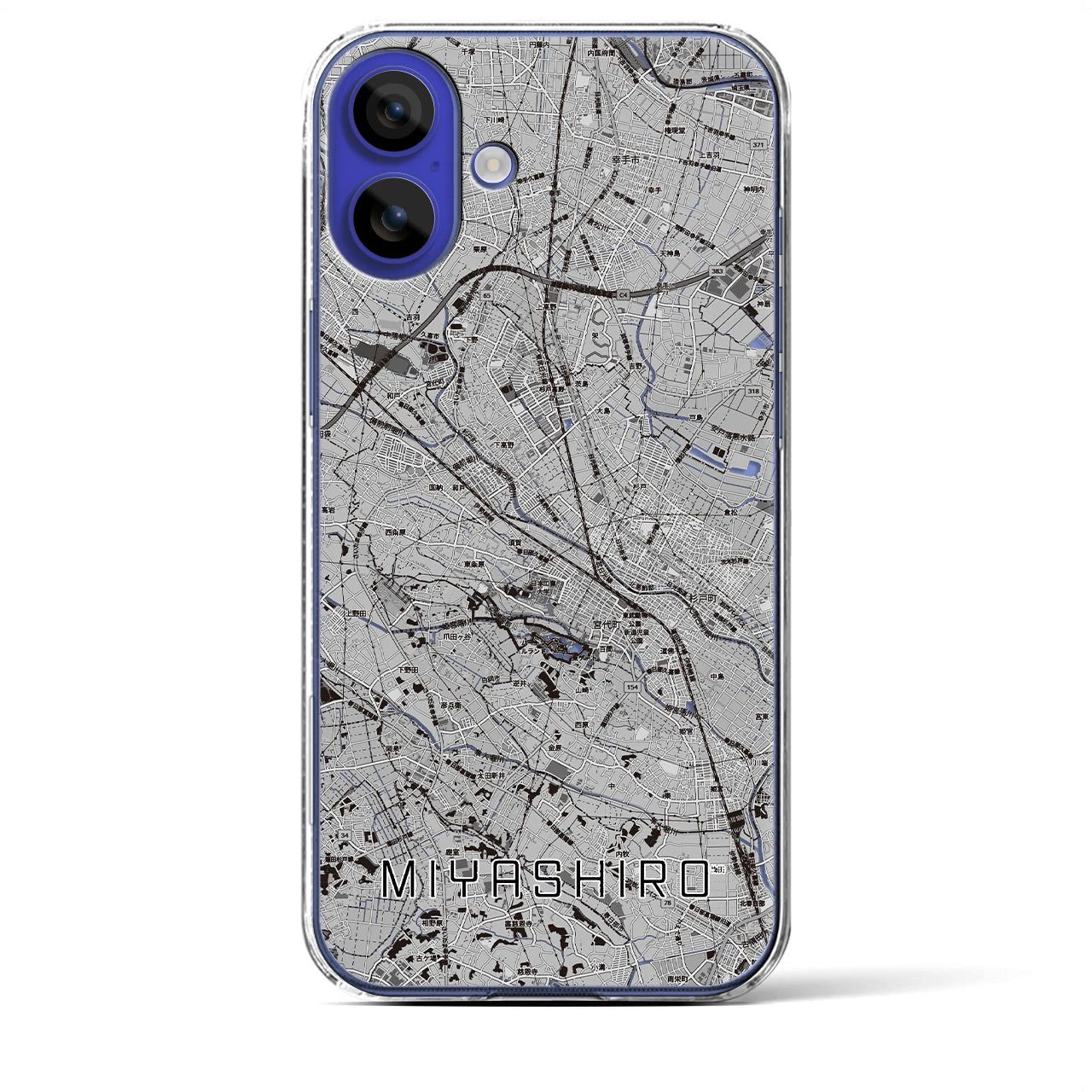 【宮代(埼玉県)】地図柄iPhoneケース(クリアタイプ)