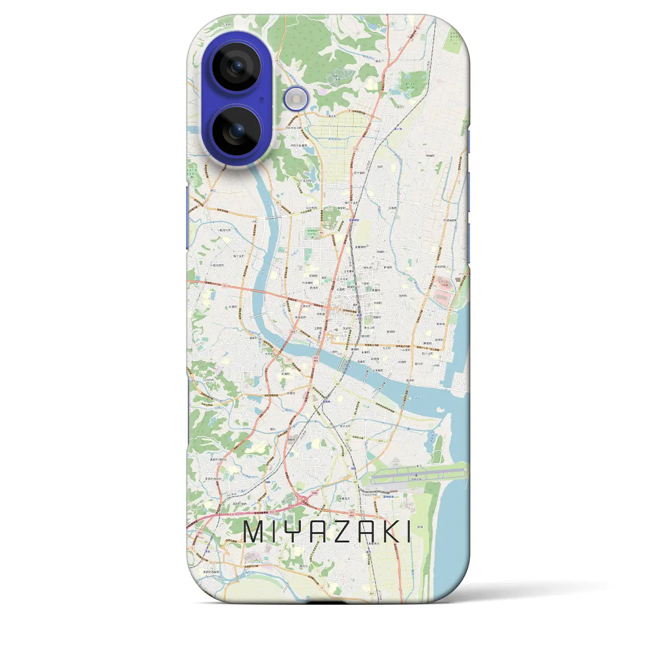 【宮崎2(宮崎県)】地図柄iPhoneケース(バックカバータイプ)ナチュラル・iPhone 16 Pro Max 用