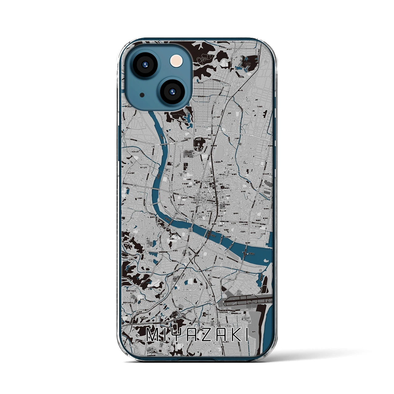 【宮崎2(宮崎県)】地図柄iPhoneケース(クリアタイプ)