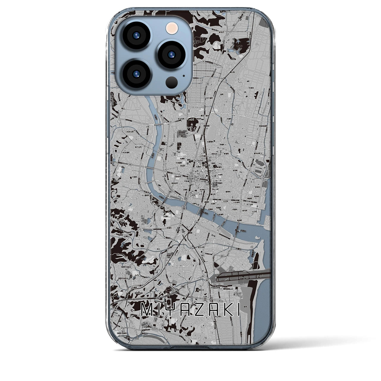 【宮崎2(宮崎県)】地図柄iPhoneケース(クリアタイプ)