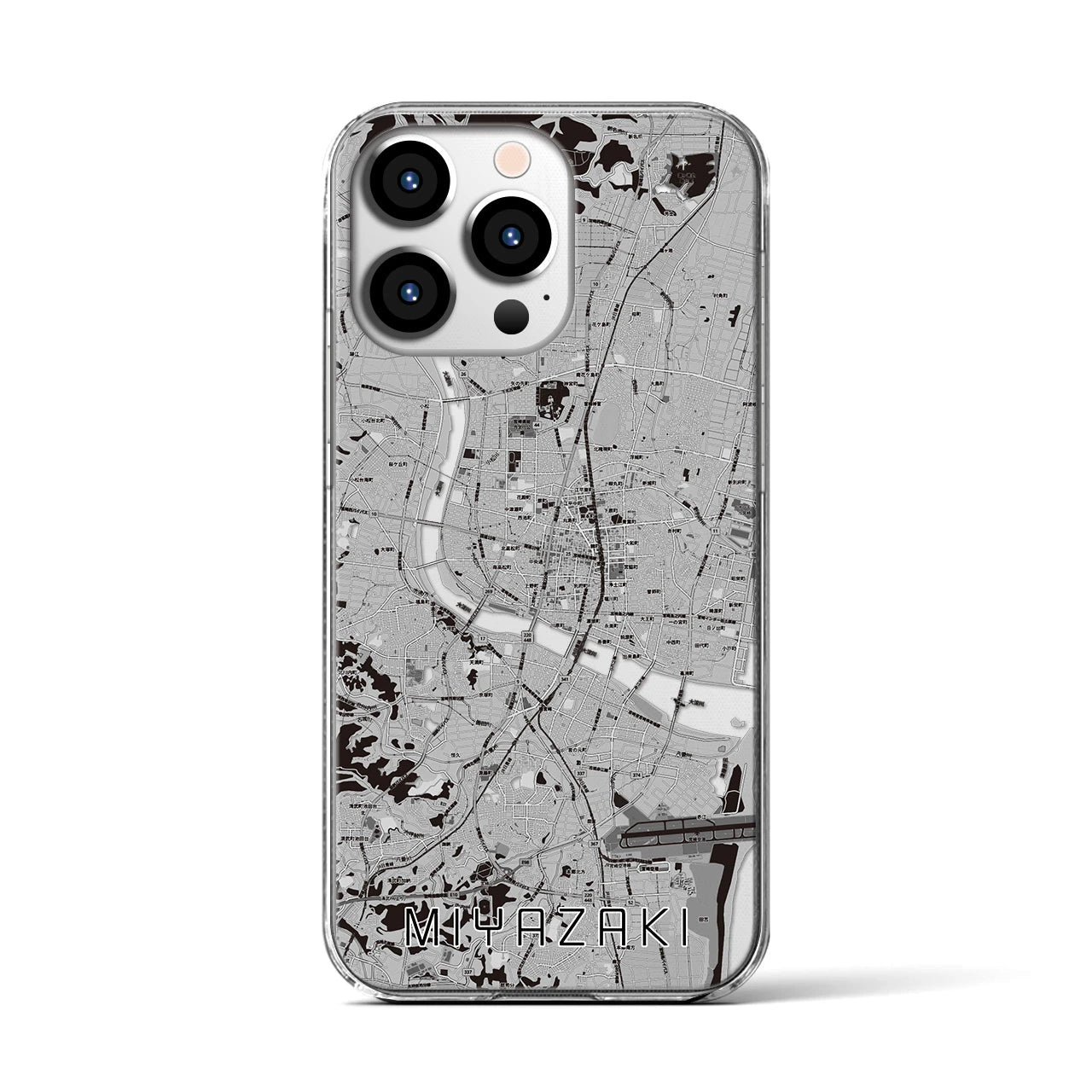 【宮崎2(宮崎県)】地図柄iPhoneケース(クリアタイプ)