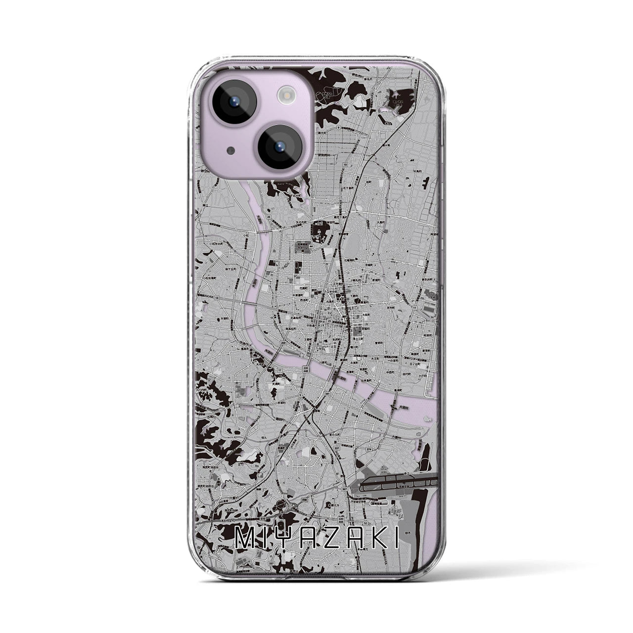 【宮崎2(宮崎県)】地図柄iPhoneケース(クリアタイプ)