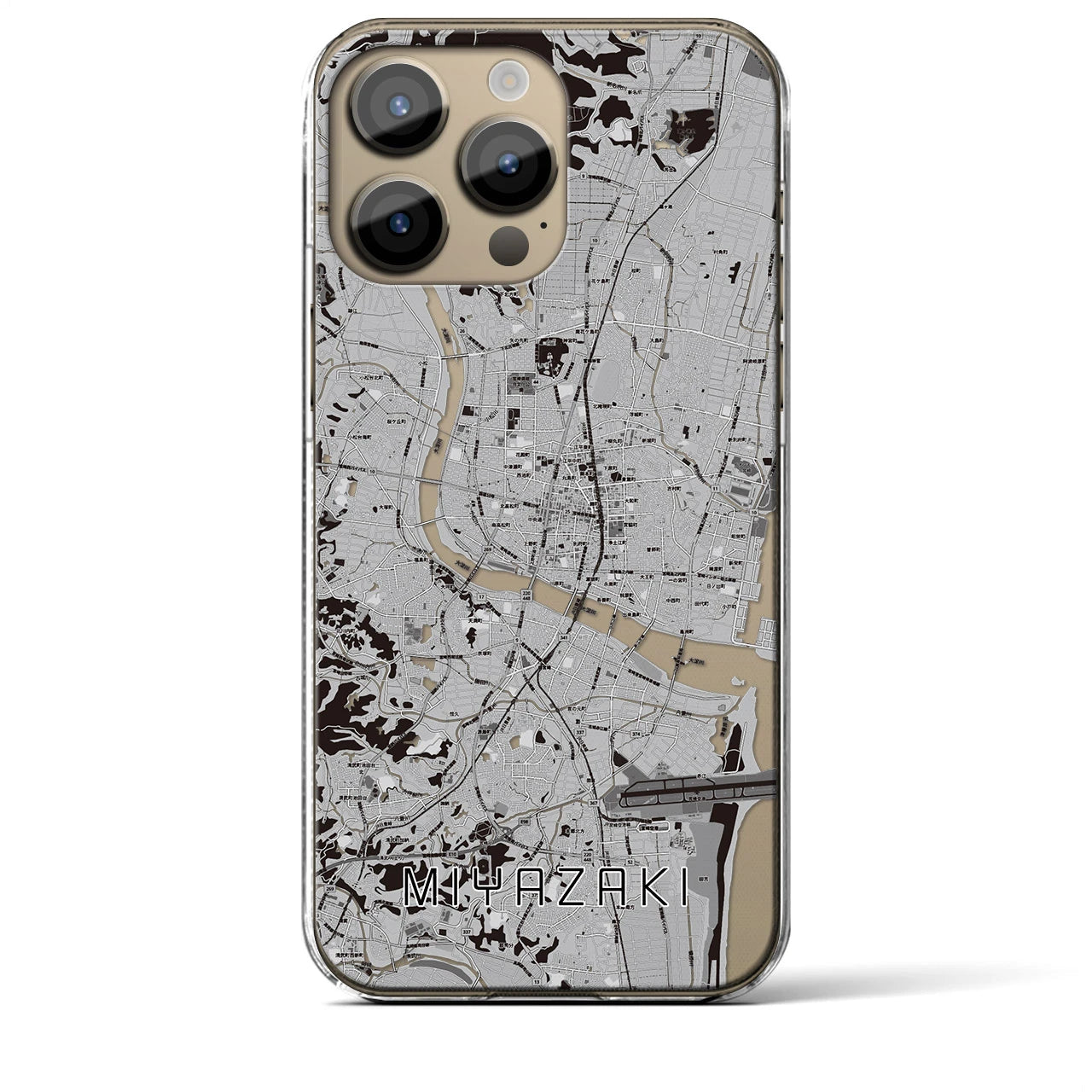 【宮崎2(宮崎県)】地図柄iPhoneケース(クリアタイプ)