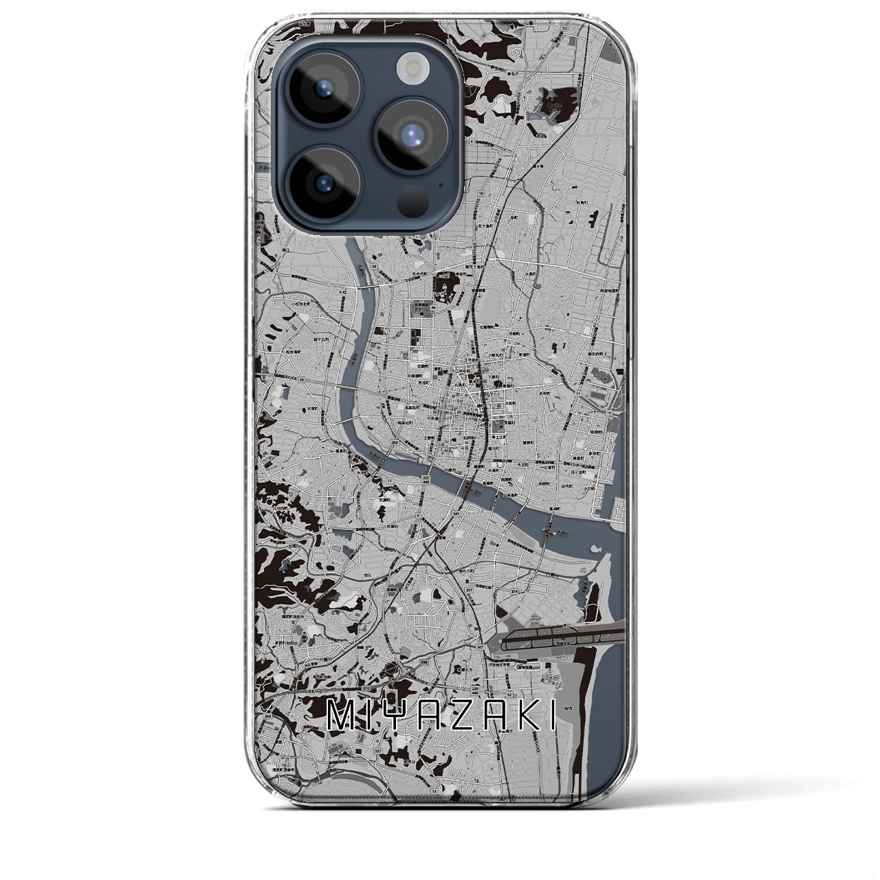 【宮崎2(宮崎県)】地図柄iPhoneケース(クリアタイプ)