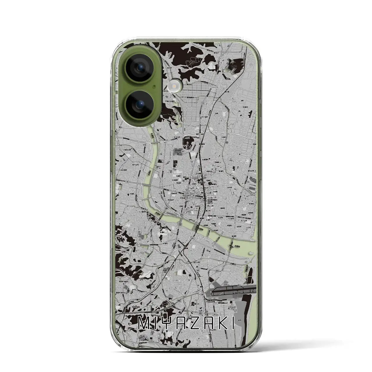 【宮崎2(宮崎県)】地図柄iPhoneケース(クリアタイプ)