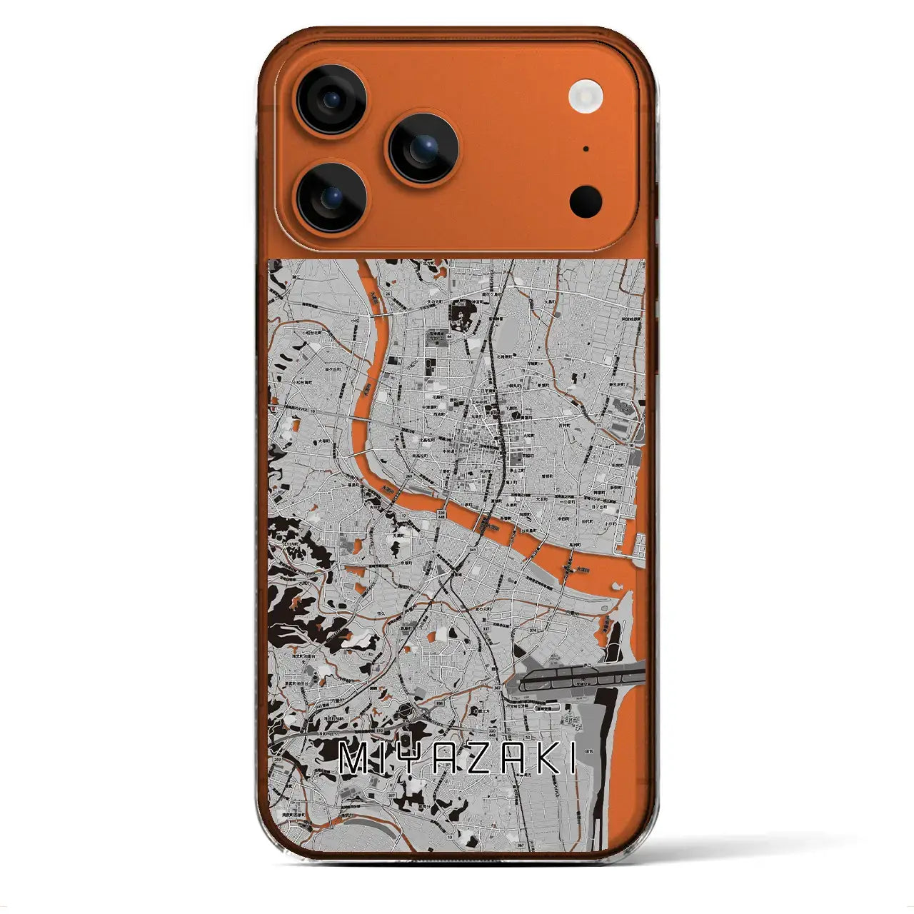 【宮崎2(宮崎県)】地図柄iPhoneケース(クリアタイプ)モノトーン・iPhone 17 Pro Max 用