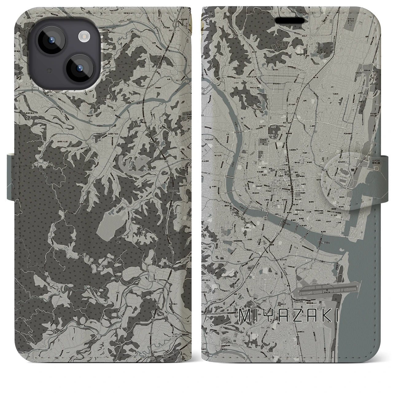 【宮崎2(宮崎県)】地図柄iPhoneケース(手帳タイプ)