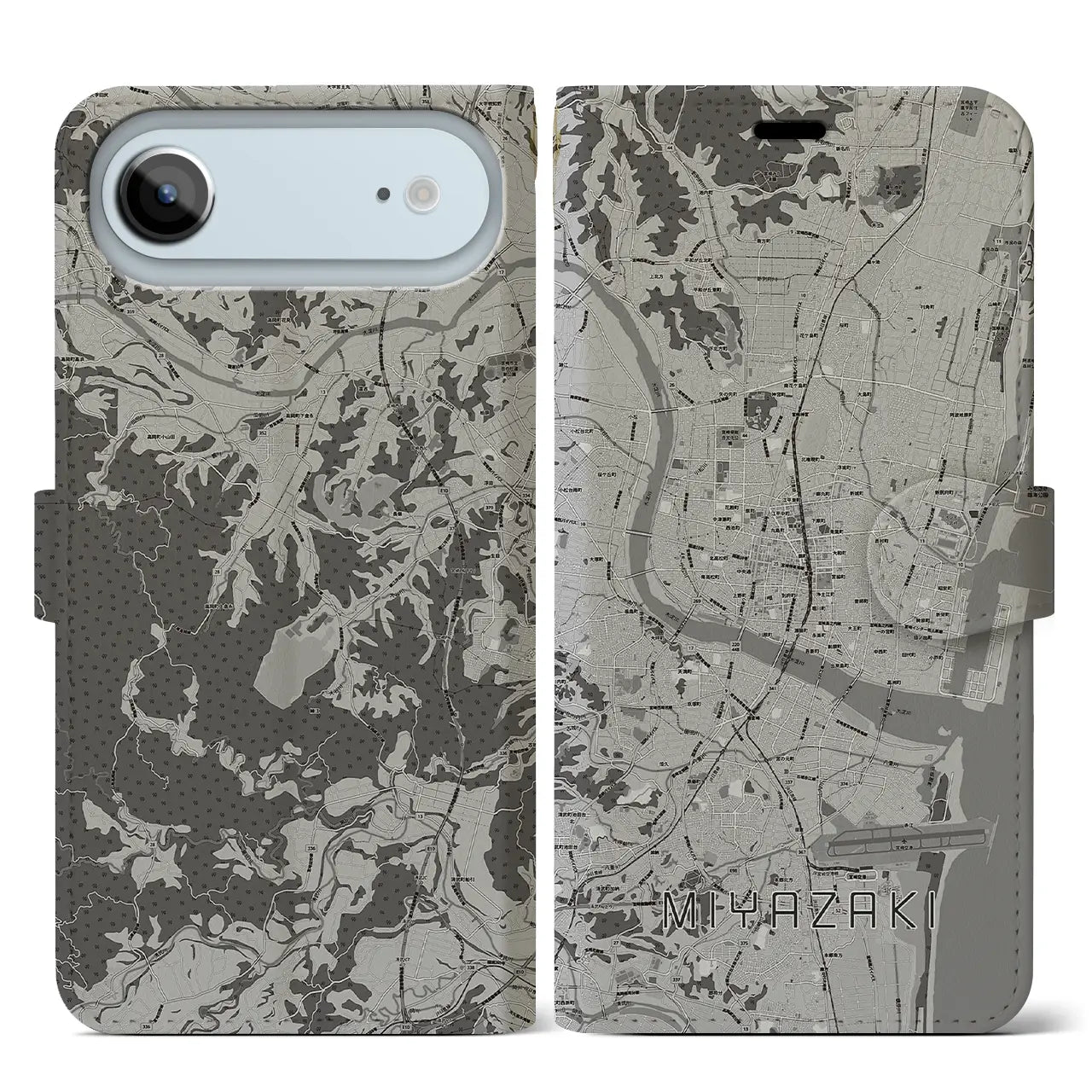 【宮崎2(宮崎県)】地図柄iPhoneケース(手帳タイプ)