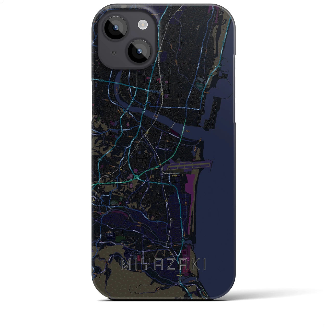 【宮崎(宮崎県)】地図柄iPhoneケース(バックカバータイプ)