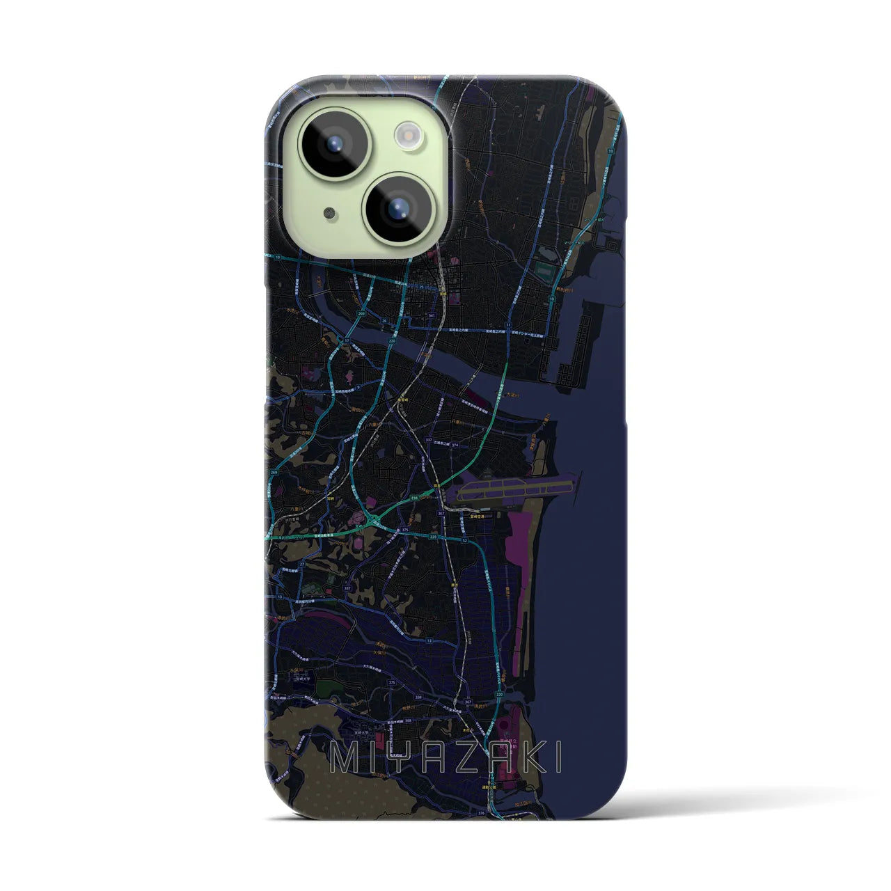 【宮崎(宮崎県)】地図柄iPhoneケース(バックカバータイプ)