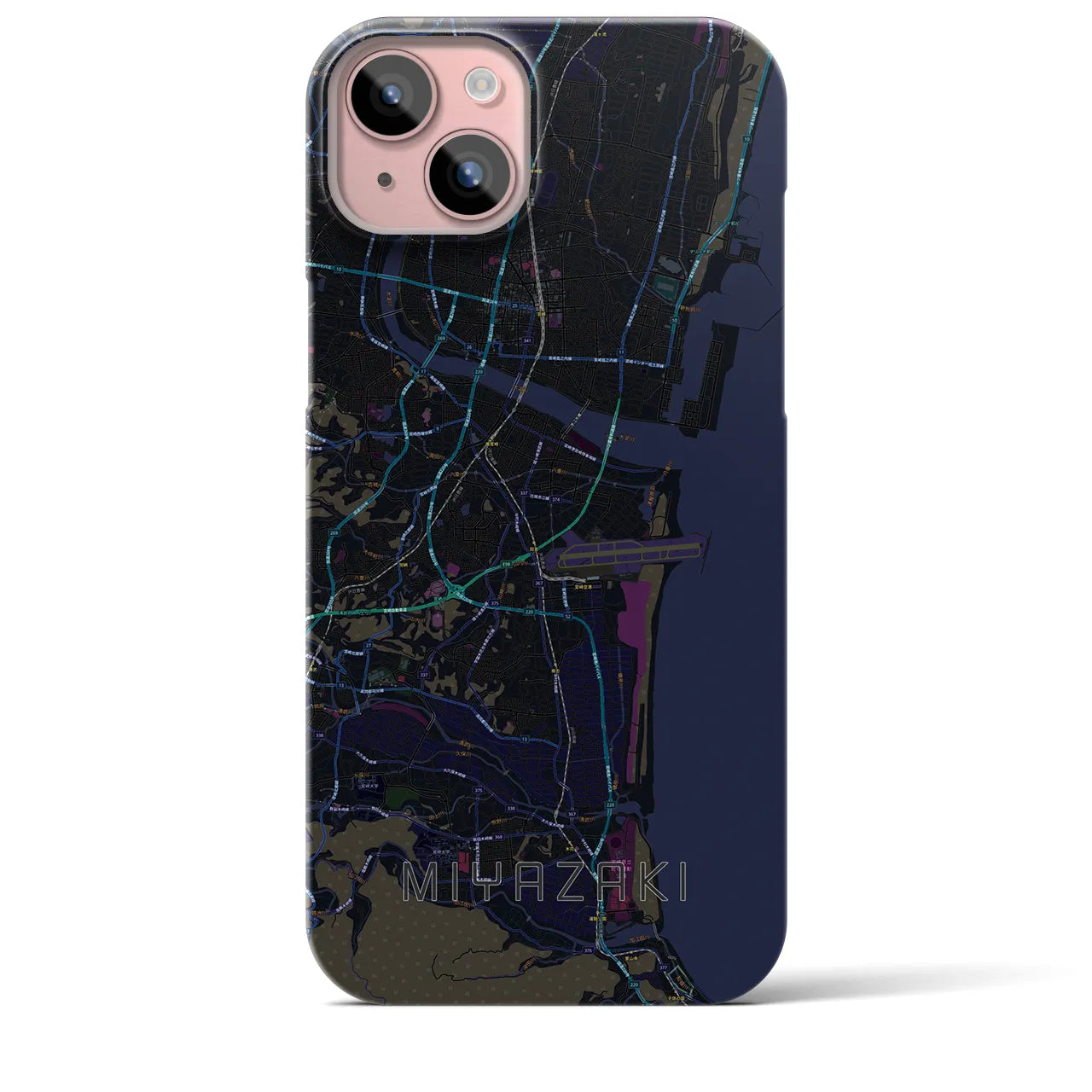 【宮崎(宮崎県)】地図柄iPhoneケース(バックカバータイプ)