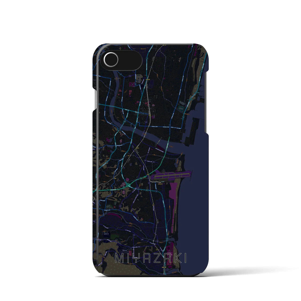 【宮崎(宮崎県)】地図柄iPhoneケース(バックカバータイプ)