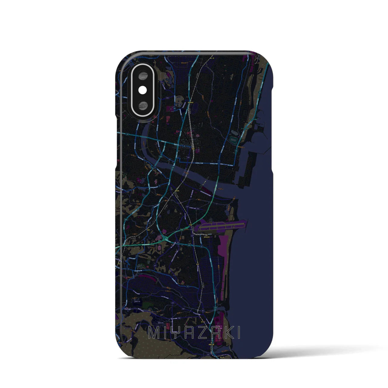 【宮崎(宮崎県)】地図柄iPhoneケース(バックカバータイプ)