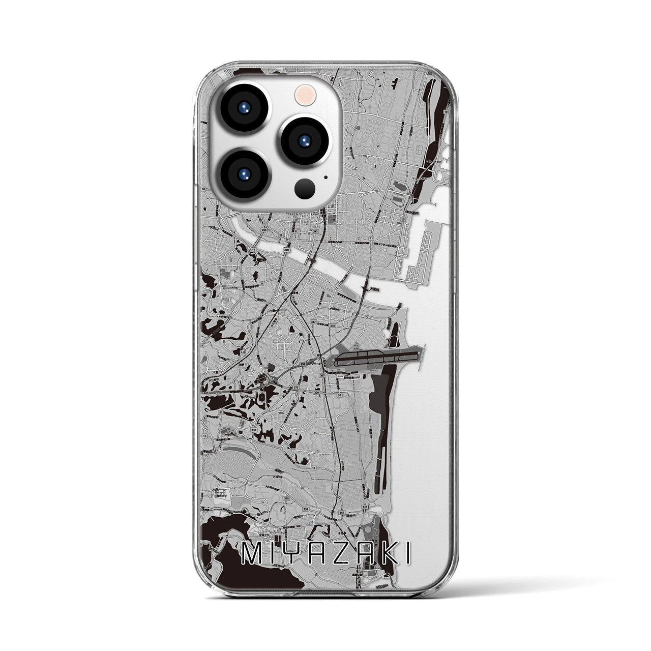 【宮崎(宮崎県)】地図柄iPhoneケース(クリアタイプ)